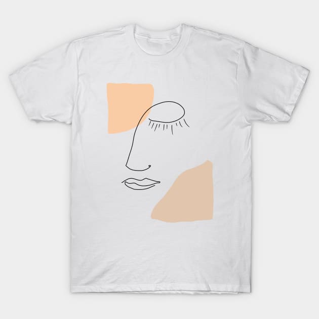 One line abstract sleep beauty boho T-Shirt by thecolddots